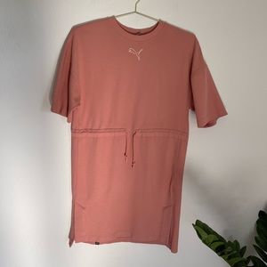 PUMA Her Tee Dress Short Sleeve In Blush Pink Size XS